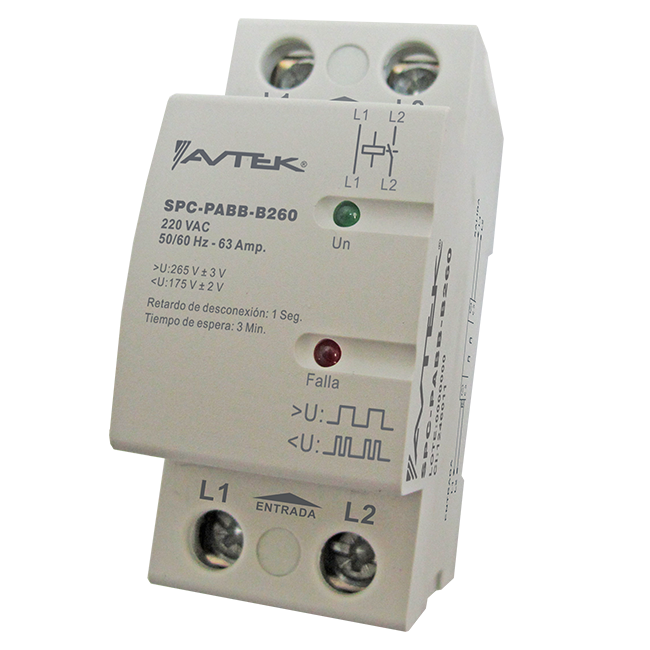 Protector AA y refrigeracion, 13000 VA/W, Hasta- 63Amp. 60000 BTU, modelo SPC-PABB-B260