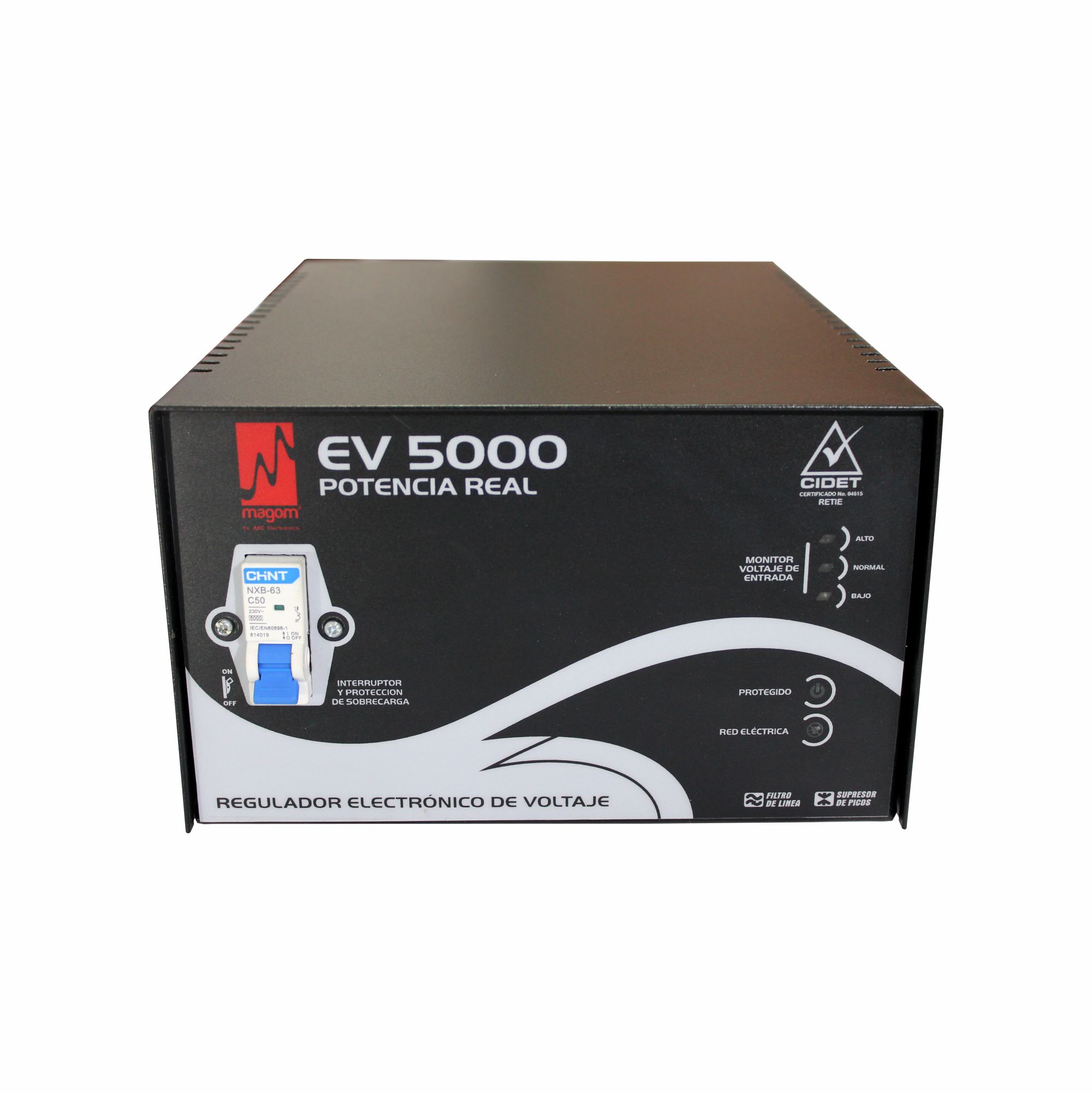 Magom EV5000-110 – Regulador electrónico 5000 VA / 3000 W, salida 110 V AC, protección de voltaje profesional