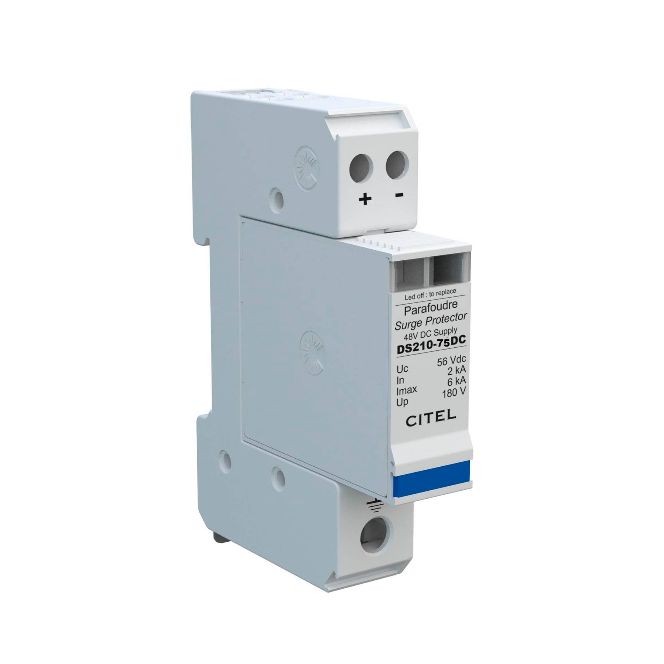 CITEL DS210-75DC – Protector de sobretensión Tipo 2 para sistemas DC, 75 V, módulo enchufable