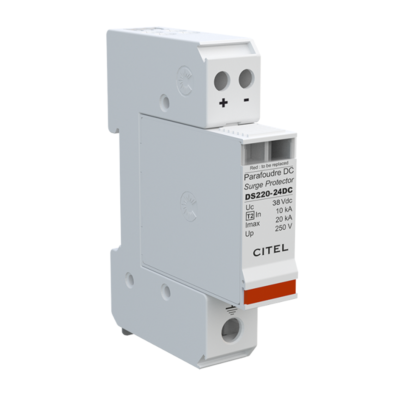 CITEL DS220S-24DC – Protector de sobretensión Tipo 2 para sistemas DC, 24 V, 2 polos, con señalización remota