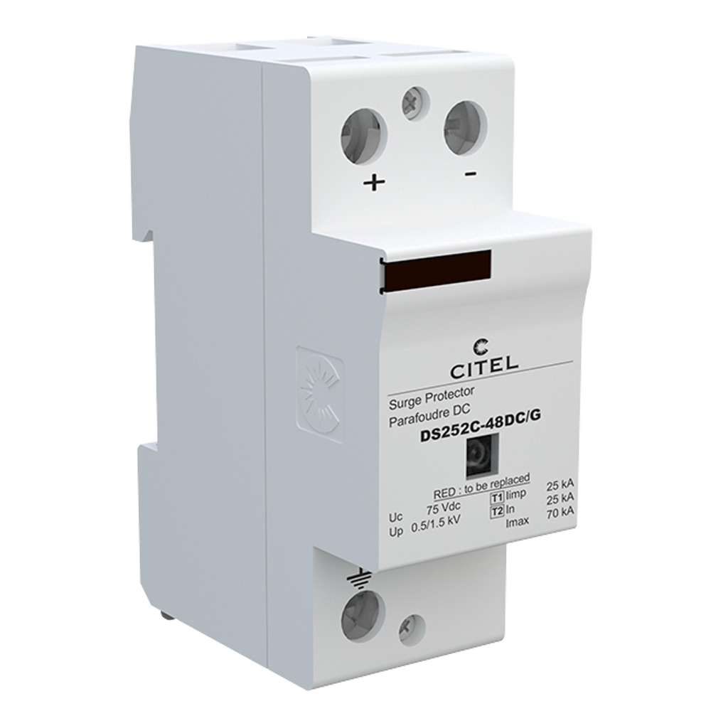 CITEL DS252C-48DC-G – Protector de sobretensión Tipo 2 para sistemas DC, 48 V, 2 polos, versión reforzada “G”