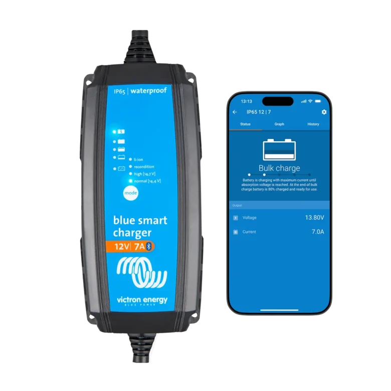 Victron Blue Smart IP65 12/5 (1) 120V — Cargador de baterías inteligente 12 V 5 A con Bluetooth, a prueba de agua y polvo