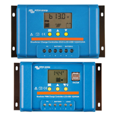 Victron BlueSolar PWM-LCD&USB 12/24V-30A — Controlador de carga solar PWM 30 A con pantalla y 2 puertos USB