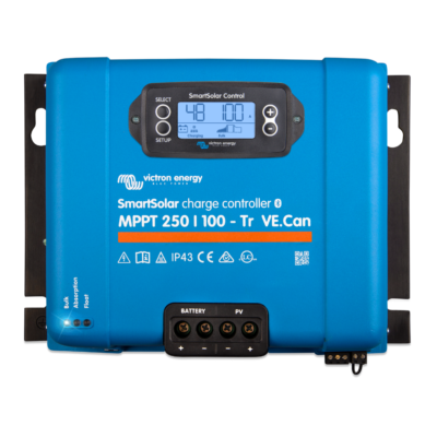 Victron SmartSolar MPPT 250/100-Tr VE.Can — Controlador de carga solar MPPT 100 A, 250 V, con Bluetooth, para baterías de 12/24/48 V
