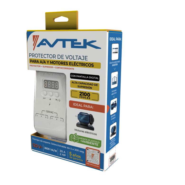 Avtek PBAS-B130-LED — Protector de voltaje con pantalla digital y alta supresión para A/A y motores, 120 VAC, con borneras — foto 2